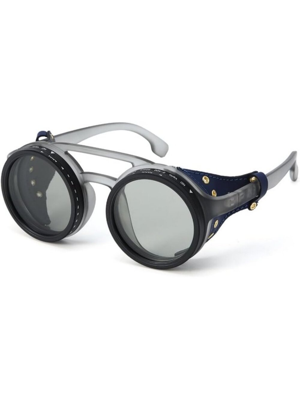 Retro Round Polarized Sunglasses | Adjustable Tinted Lenses | Steampunk Style